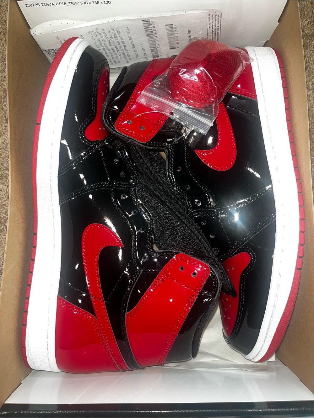 Nike Air Jordan 1 Retro High Patent Bred Sneakers